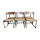Suite of 6 chairs Baumann sled cannage