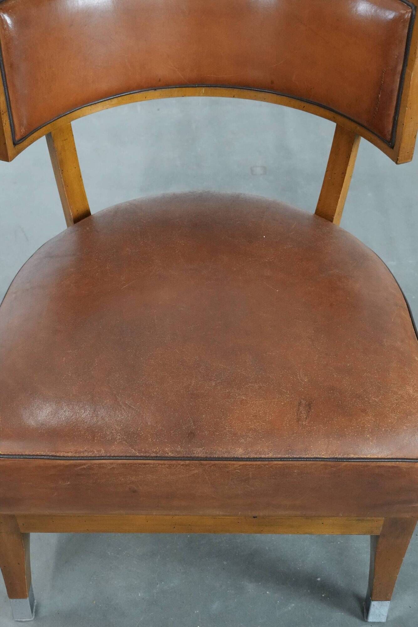 Vintage design armchair / cocktail chair made of sheepskin leather