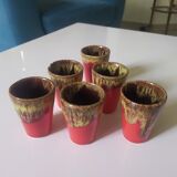 6 glazed ceramic glasses