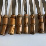 set of 11 knives with bamboo handles 1960 Riviera