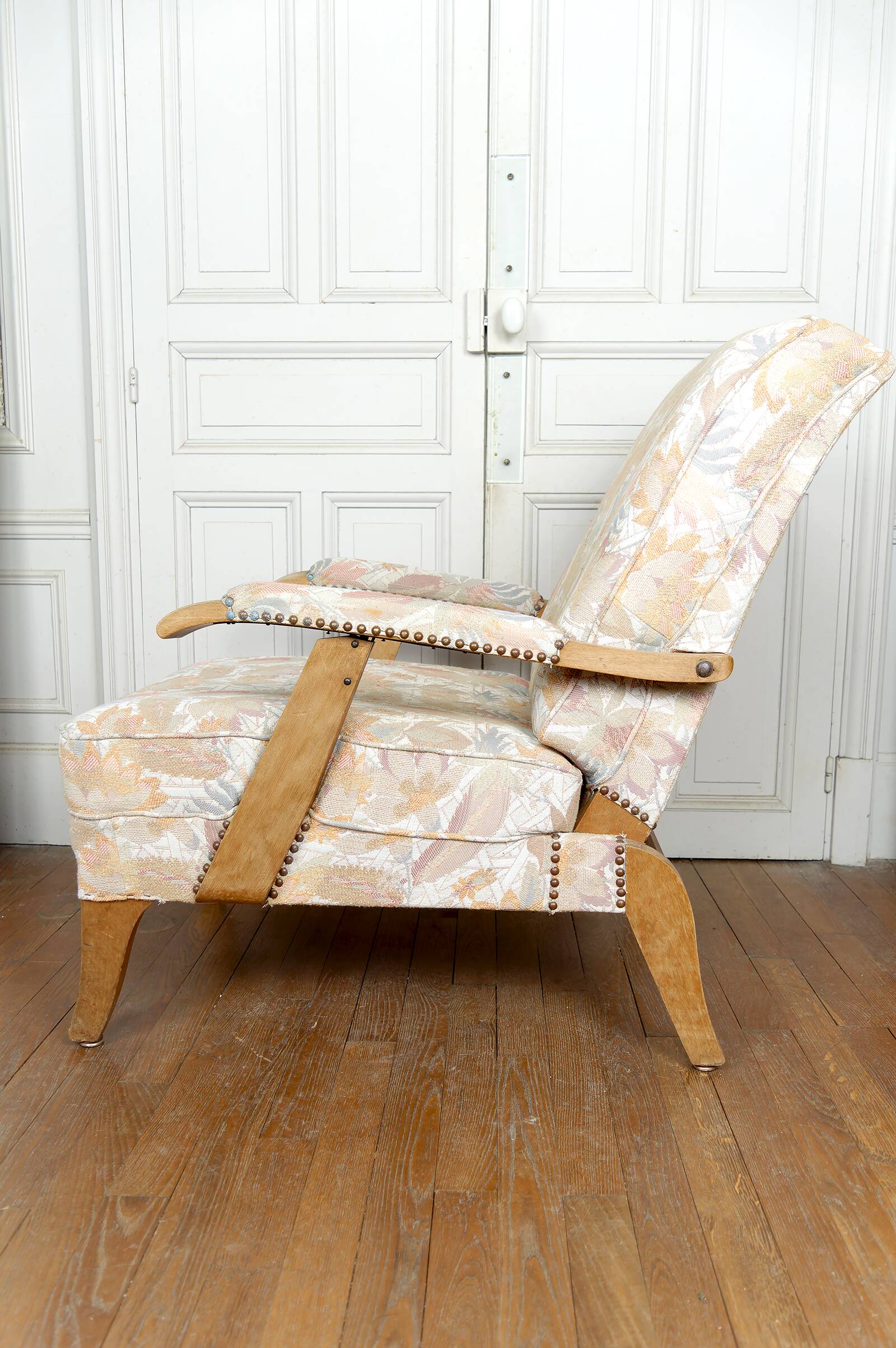 Paire d'Importants Fauteuils Réglables, Design Français, Circa 1950