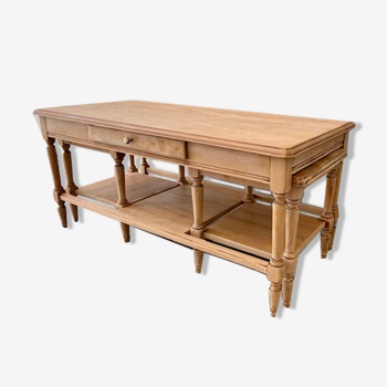 Coffee table double pull-out trays