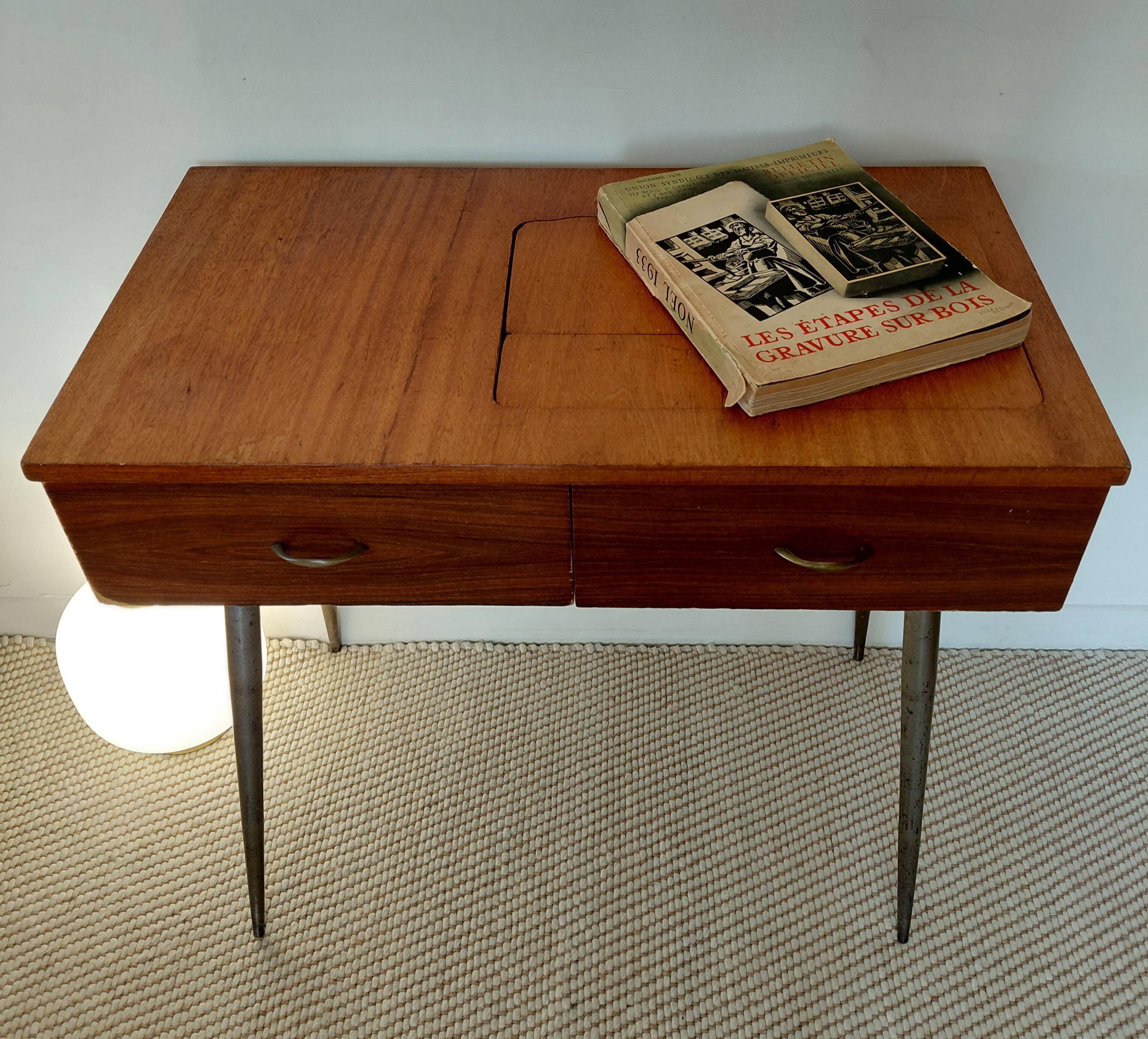 Scandinavian hairdresser in teak veneer - 1960s