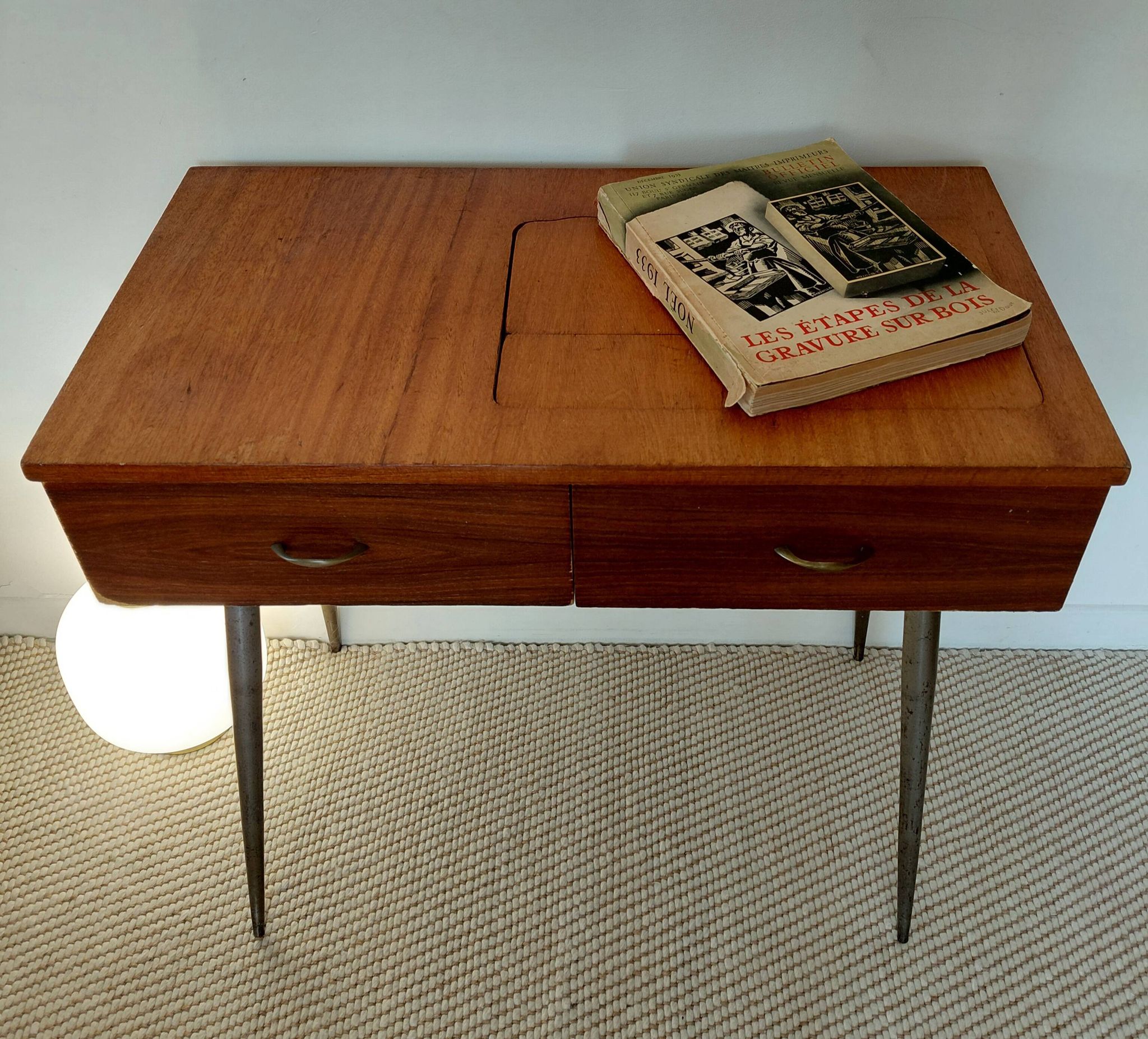 Coiffeuse scandinave en placage teck - années 60