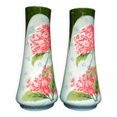 2 flowered vases St Amand early 20th century