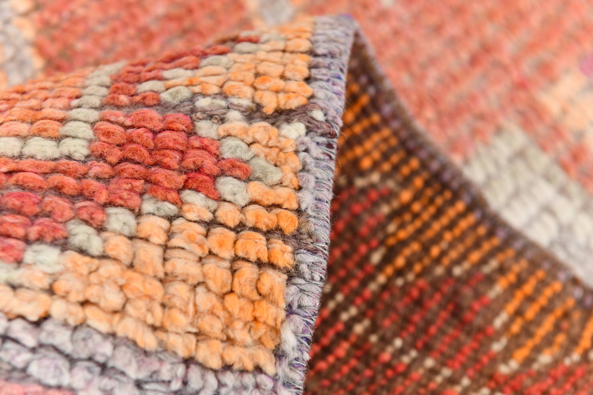 4x10 Runner Salmon Pink Vintage Runner, Turkish Wool Runner, 103x307Cm