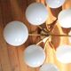 Opaline brass hanging lamp