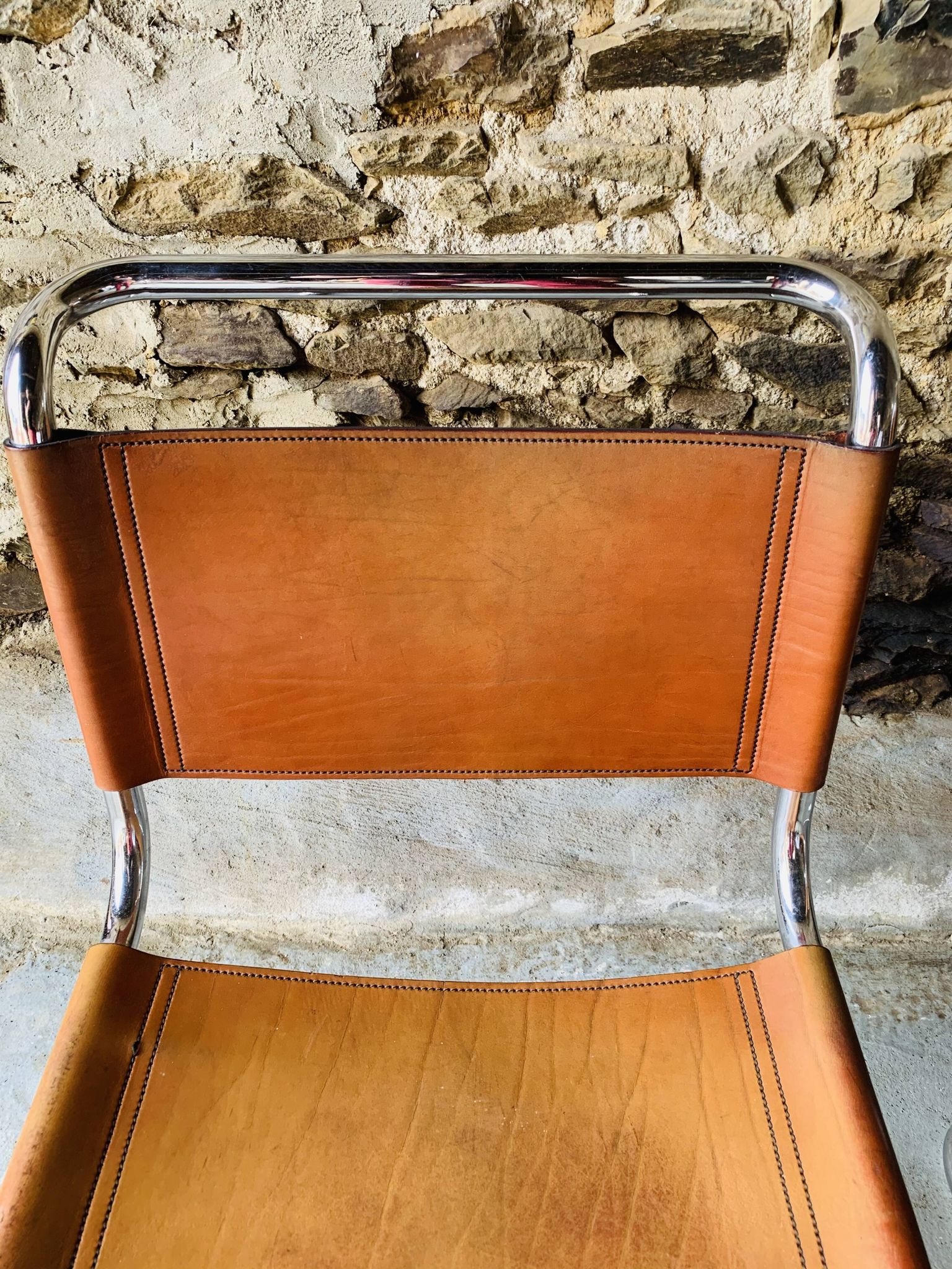 2 chairs MR10 by Ludwig Mies Van Der Rohe for Fasem, 1980