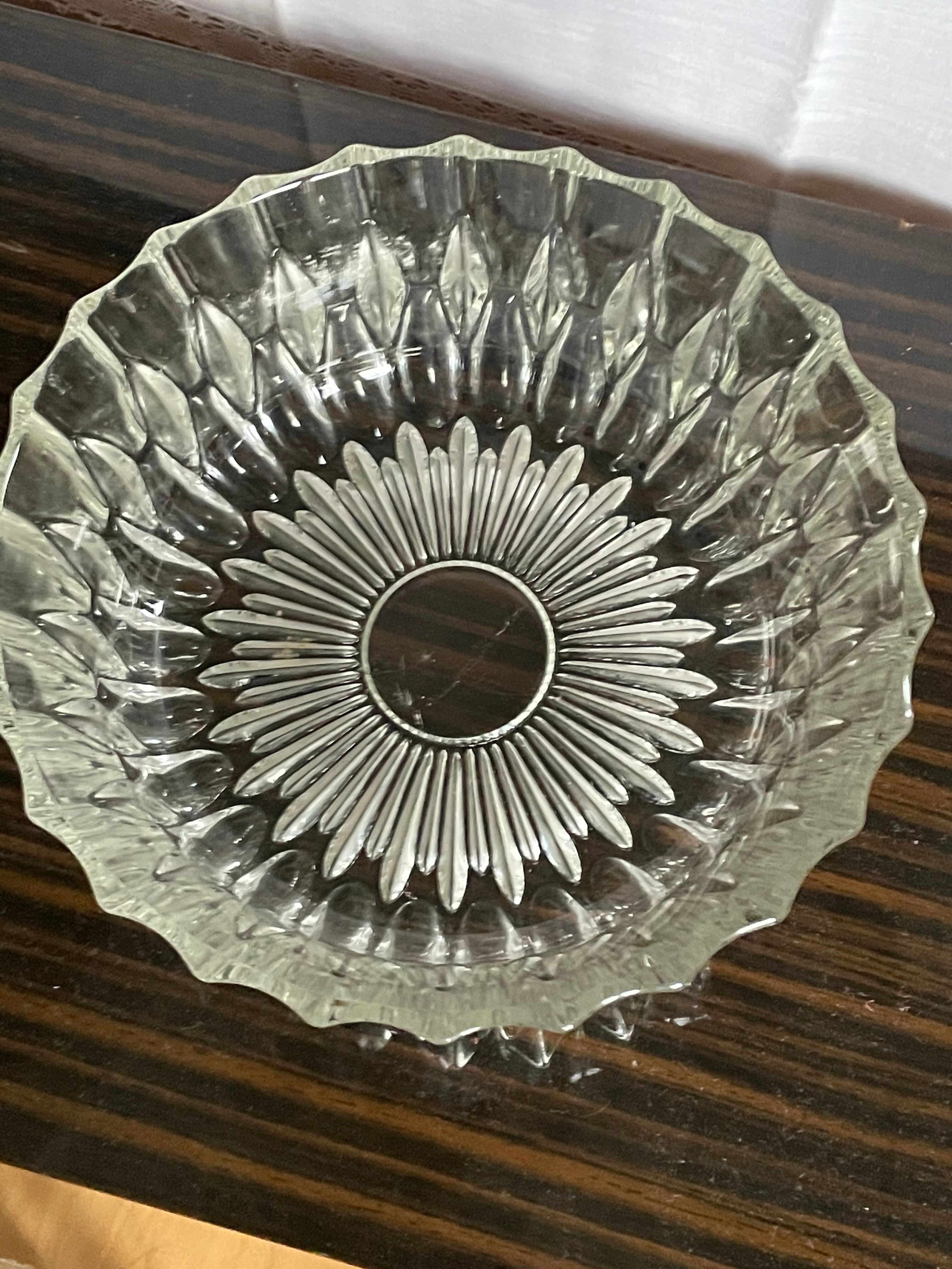 Pressed glass bowl year 70