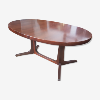 Dining table solid teak oval with extensions