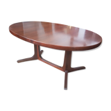 Dining table solid teak oval with extensions