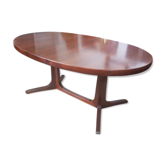 Dining table solid teak oval with extensions
