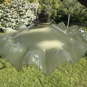 Vintage pleated glass lace lampshade ceiling light