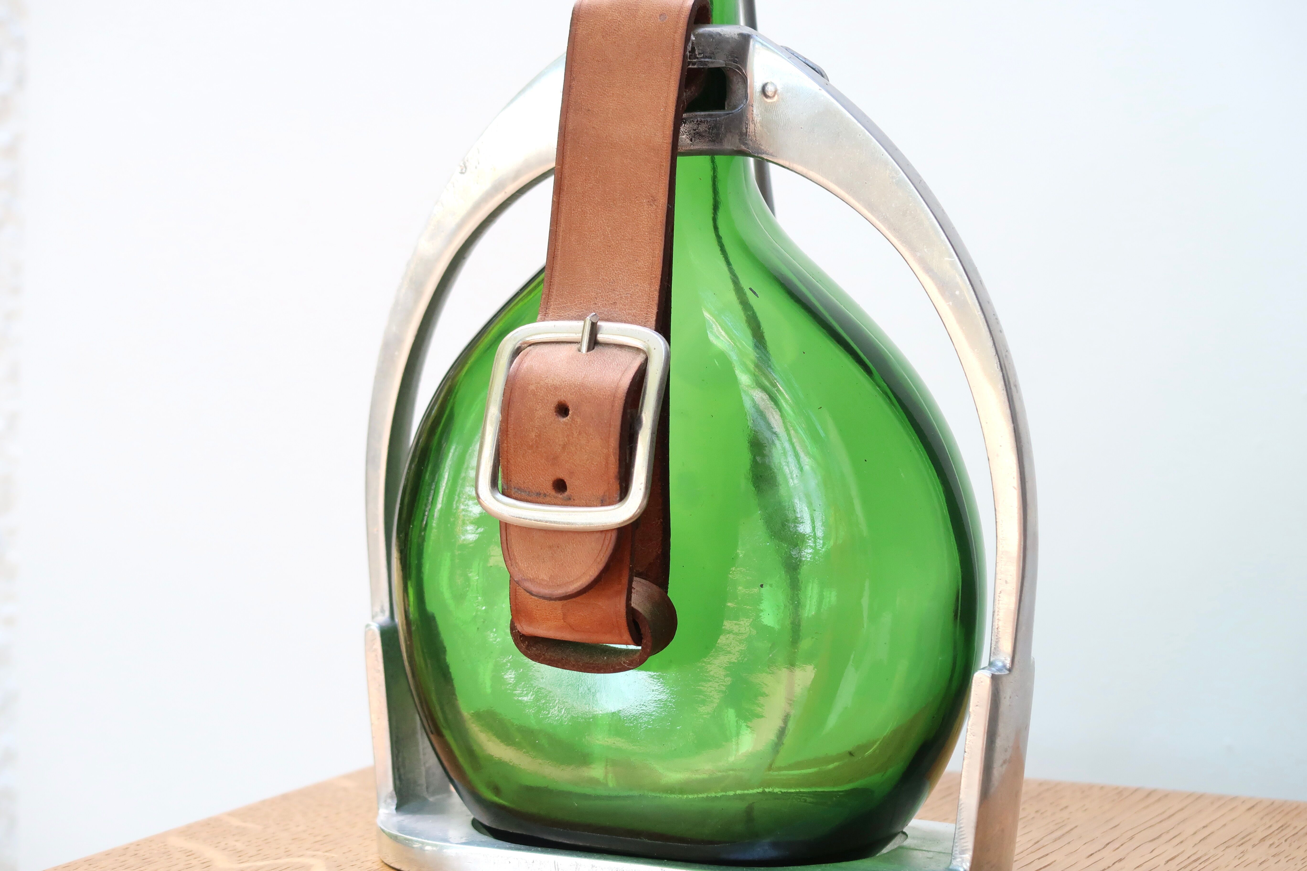 Armagnac Ducastaing bottle lamp and its stirrup, 60s