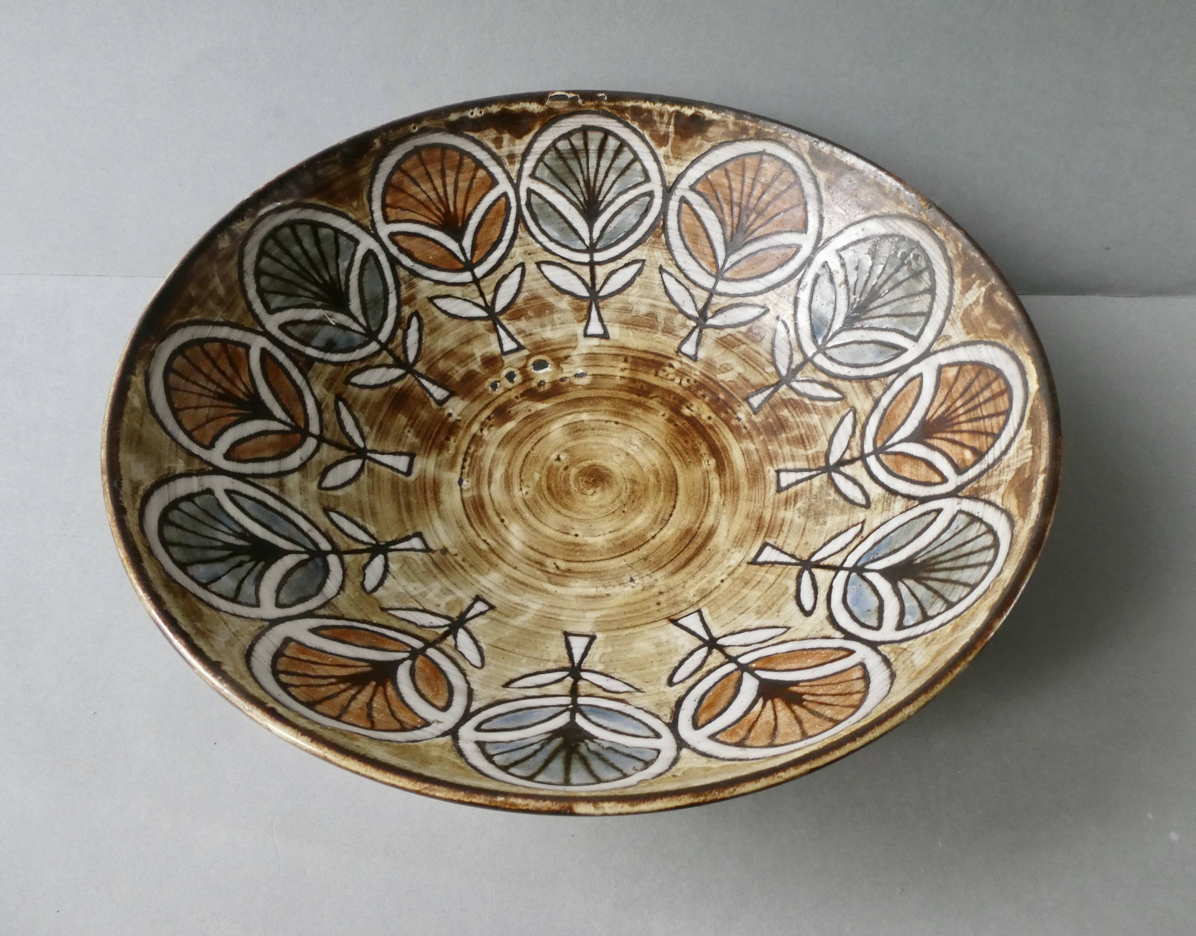 Large ceramic dish Jean-Claude Malarmey Vallauris, circa 1960