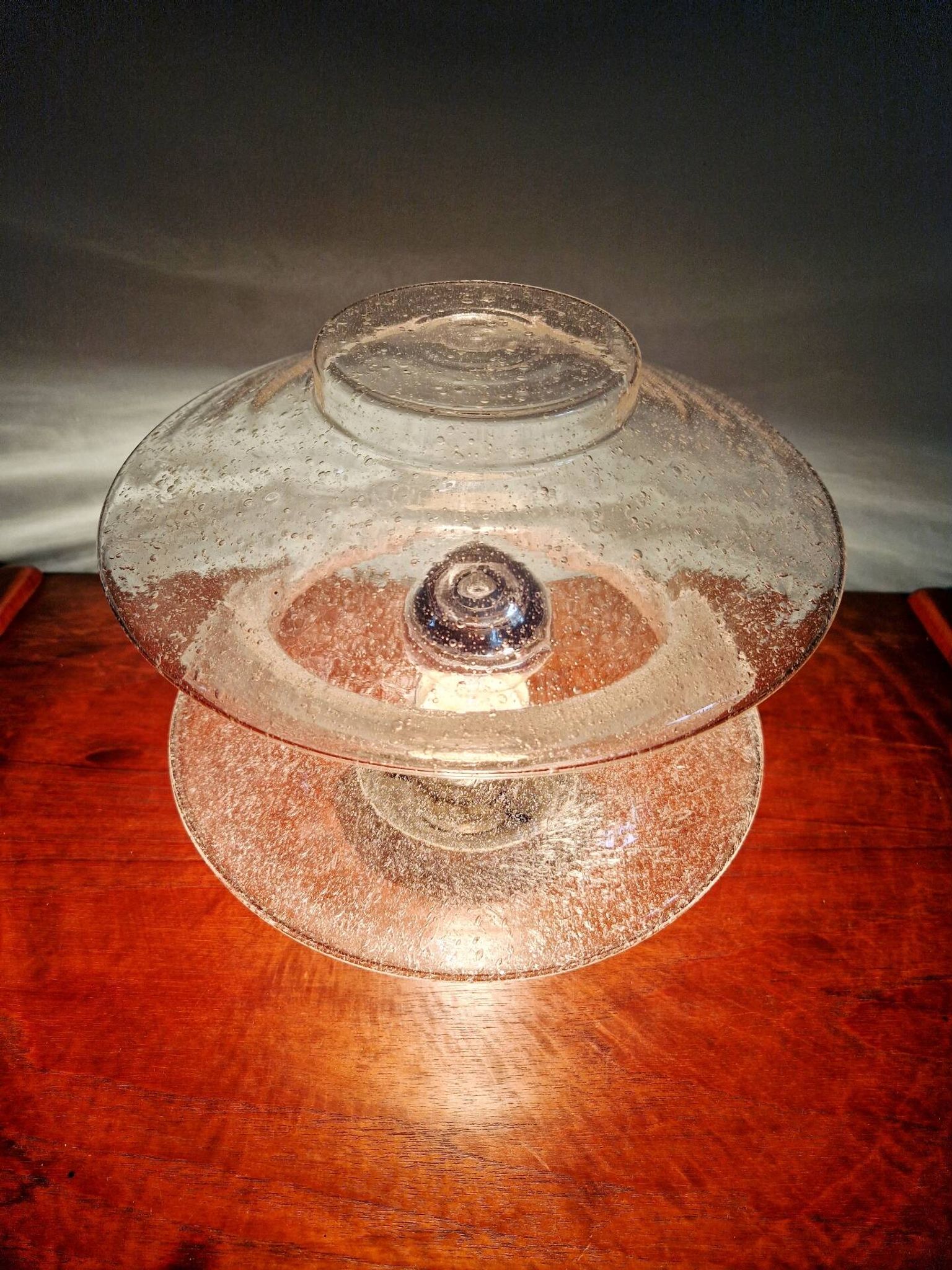 Ceiling light meerpaal in transparent bubbled glass, raak amsterdam, 1970