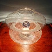 Ceiling light meerpaal in transparent bubbled glass, raak amsterdam, 1970