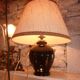 black opaline glass lamp (attributed to Jacques Adnet)