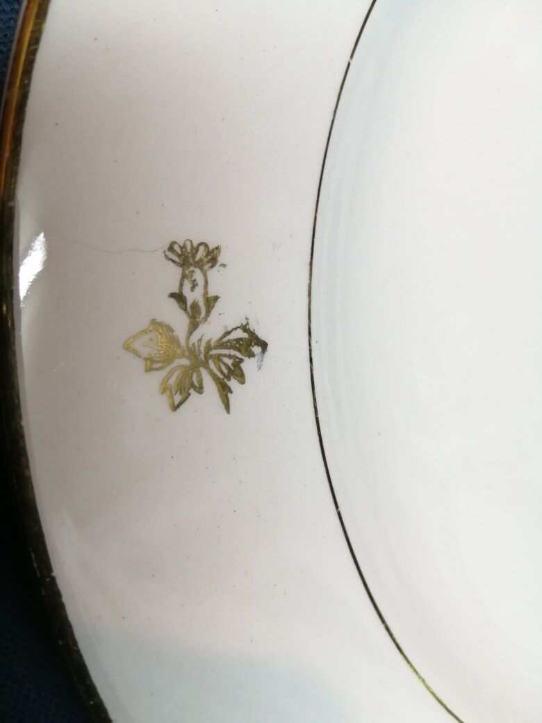 Porcelain plates Opaque Provence Dorure lot of 5
