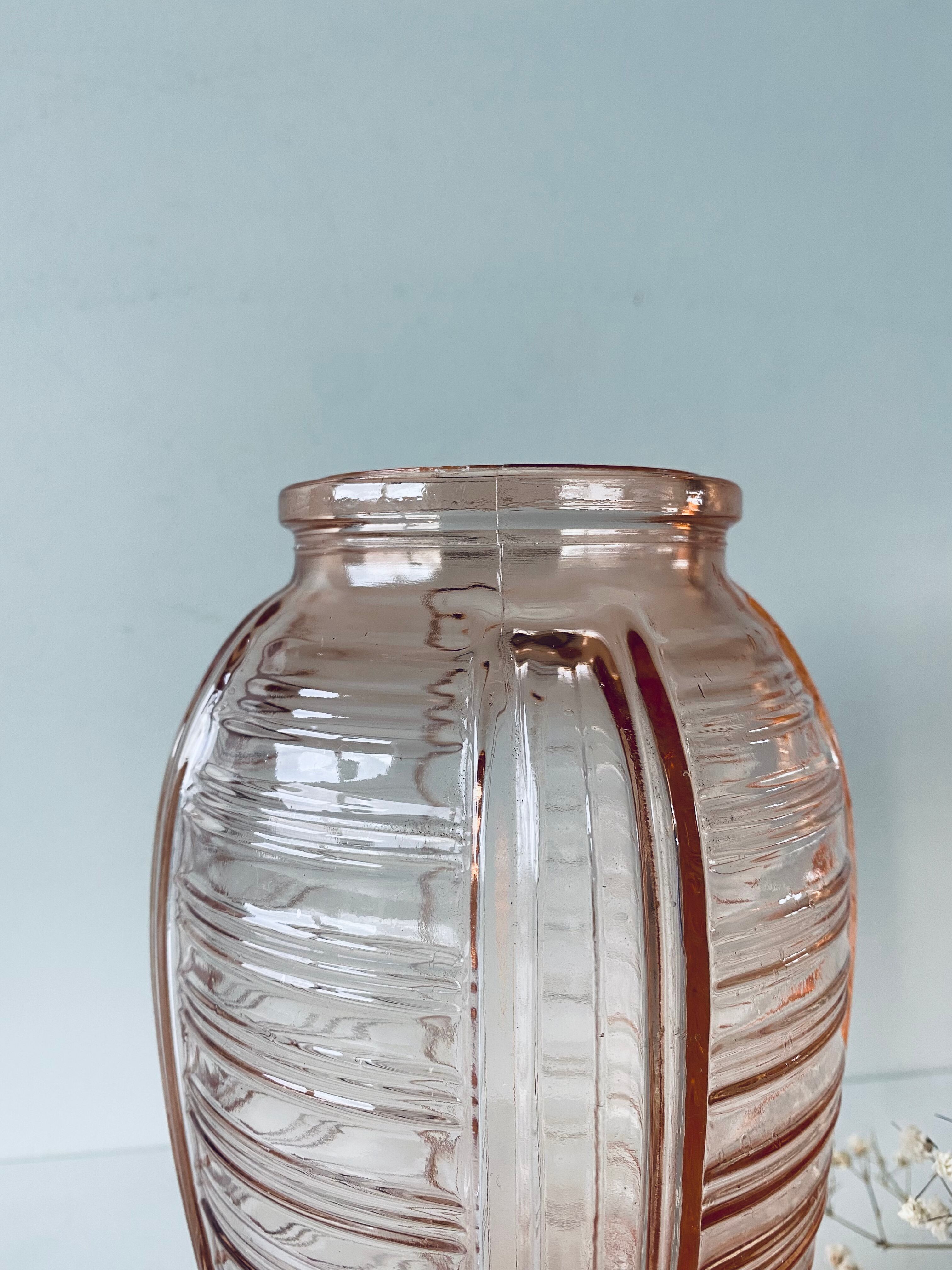 Old pink glass vase