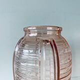 Vase rose ancien en verre