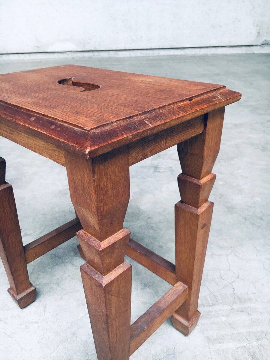 Set of Dutch Art Deco S Handle Stools, 1930s