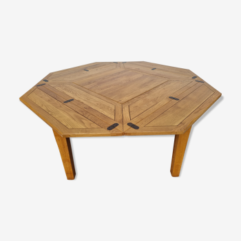 Table repas transformable carré octogonale années 80