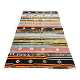 Oushak Kilim Runner en laine vintage