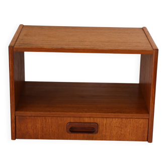 Wall-mounted bedside table with drawer, Scandinavian, 1960.