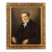 Ancient painting, male portrait, oil on canvas, Italy, 19th century