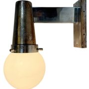 Vintage Art Deco Wall Light with Opal Glass, 1930s