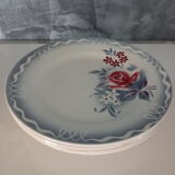 Lot of 4 flat plates Digoin Sarreguemines