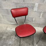 Pair of mid-century kitchen chairs Imitation leather