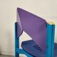 12 multicolored chairs wood and metal, 80s