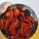 Round vintage Guzzini Lucite tortoiseshell platter 1970s Italian design
