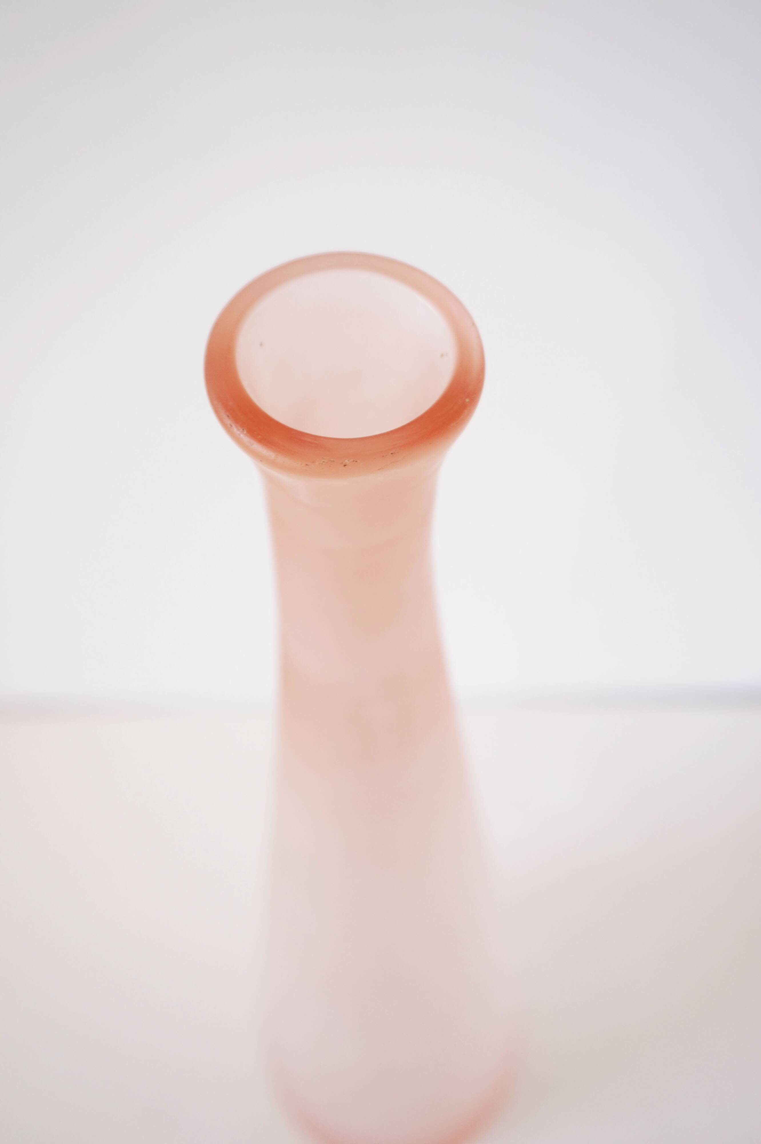 Pink frosted glass bottle