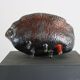 Fat Lava oyster bowl with 5th leg in red