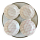set of 4 hollow plates Badonviller pink rope pattern 30s