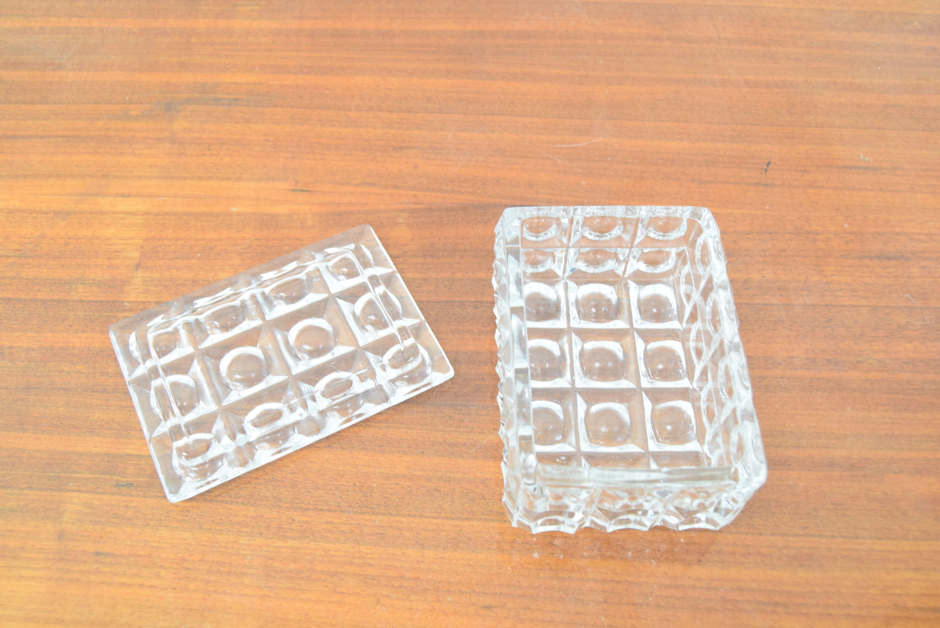 Mid-century glass sugar bowl/bohemia crystal,1960's.