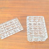 Mid-century glass sugar bowl/bohemia crystal,1960's.