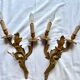 Pair of gilt bronze wall sconces, Louis XV rocaille style