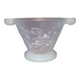 Opalescent glass footed bowl with mistletoe decor Etling France Art Deco 19