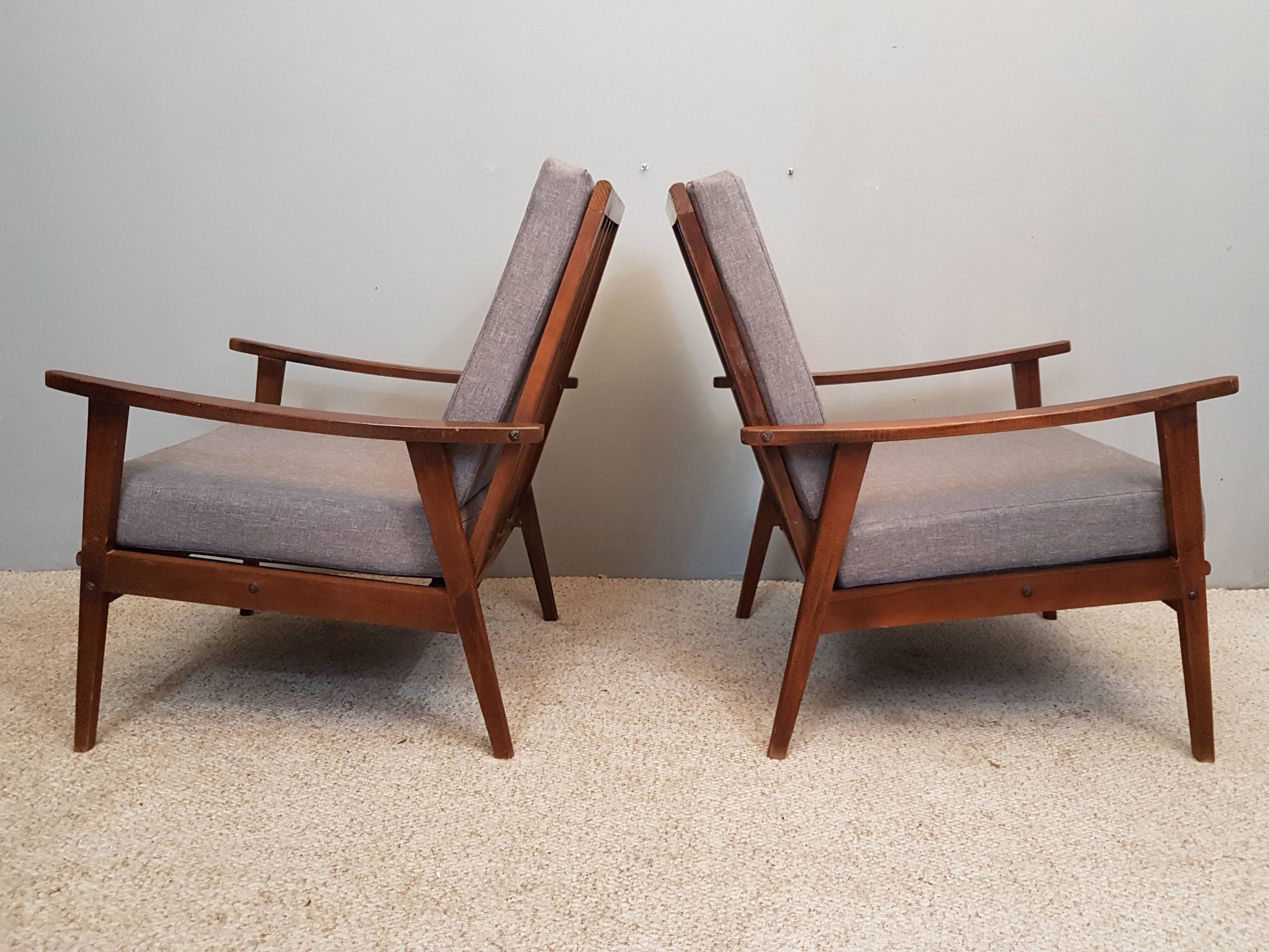 Pair of chairs 1960's boomerang