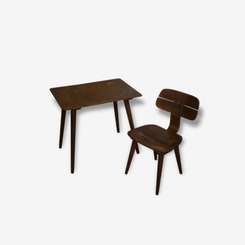 Bureau et chaise scandinave marron