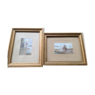 Pair of 2 orientalist watercolours early 20th
