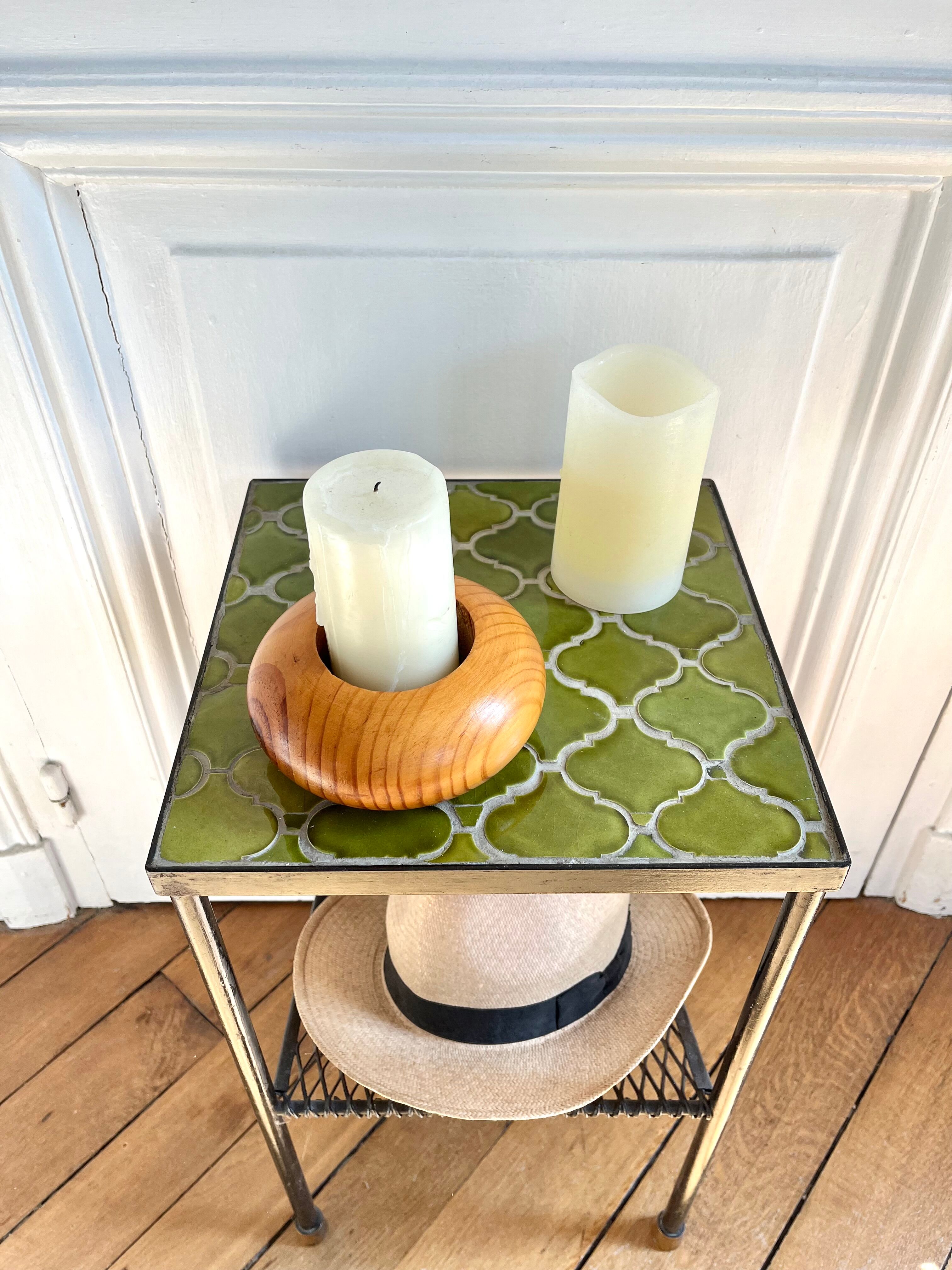 Vintage wooden candle holder