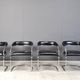 Vintage chrome and leatherette cantilever dining chairs by Giotto Stoppino,