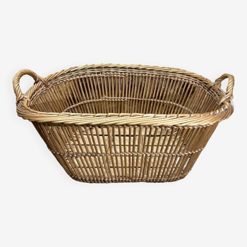 Corbeille, panier osier vintage, années 60,70', déco campagne chic