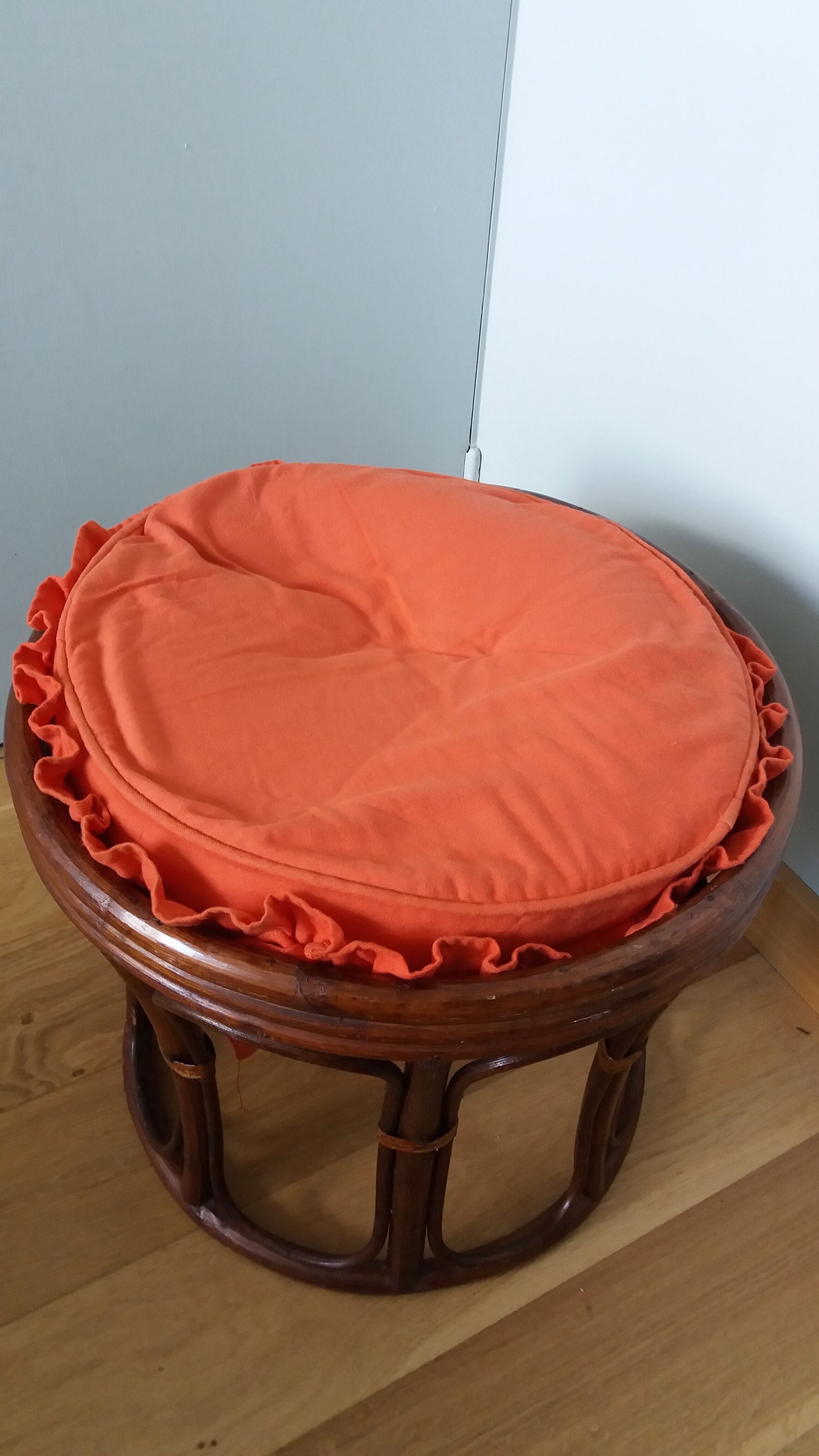 Rattan wicker pouffe stool