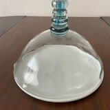 Cloche à plat en verre bleuté